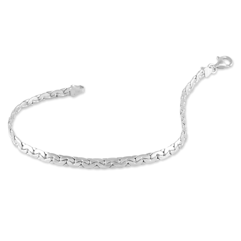 Bracelet Ivy Maille Haricot Or Blanc - Bracelets cha&icirc;ne Femme | Histoire d&rsquo;Or