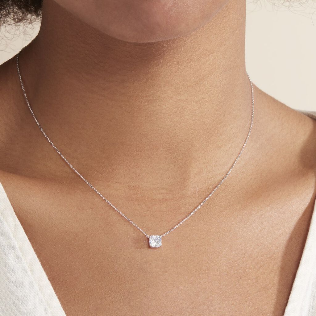 Collier Naziha Or Blanc Oxyde De Zirconium - Colliers Femme | Histoire d’Or