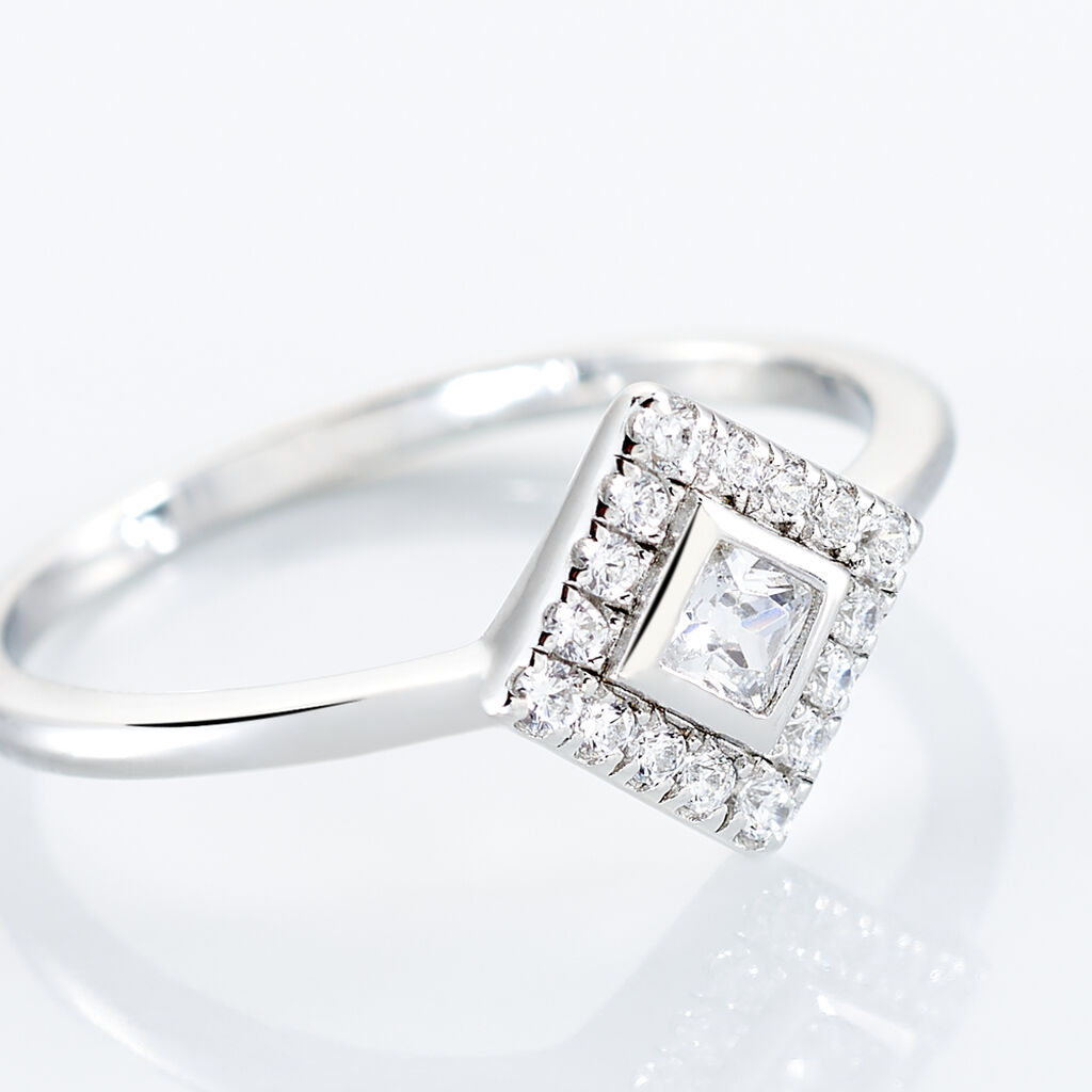 Bague Amane Argent Blanc Oxyde De Zirconium - Bagues avec pierre Femme | Histoire d&rsquo;Or