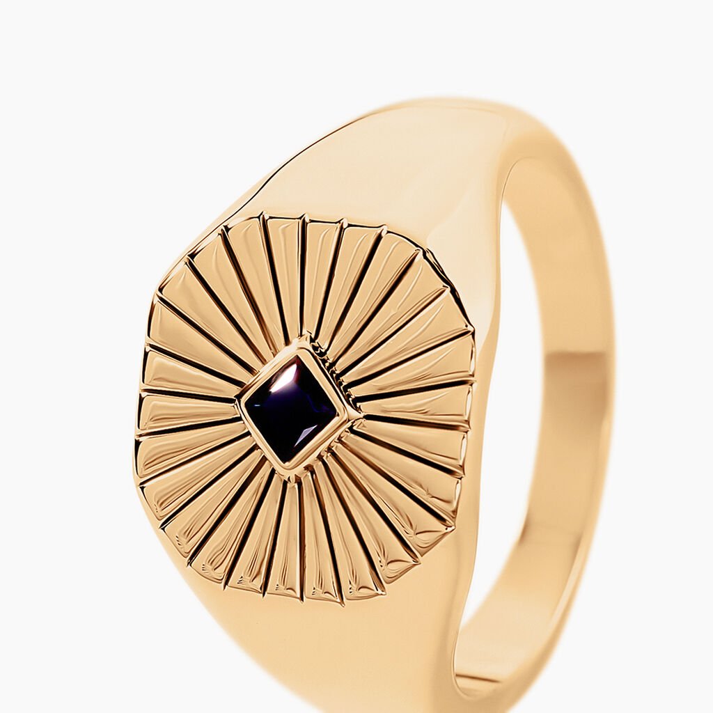 Chevalière Arlo Plaque Or Jaune Spinelle - Chevalières Homme | Histoire d’Or