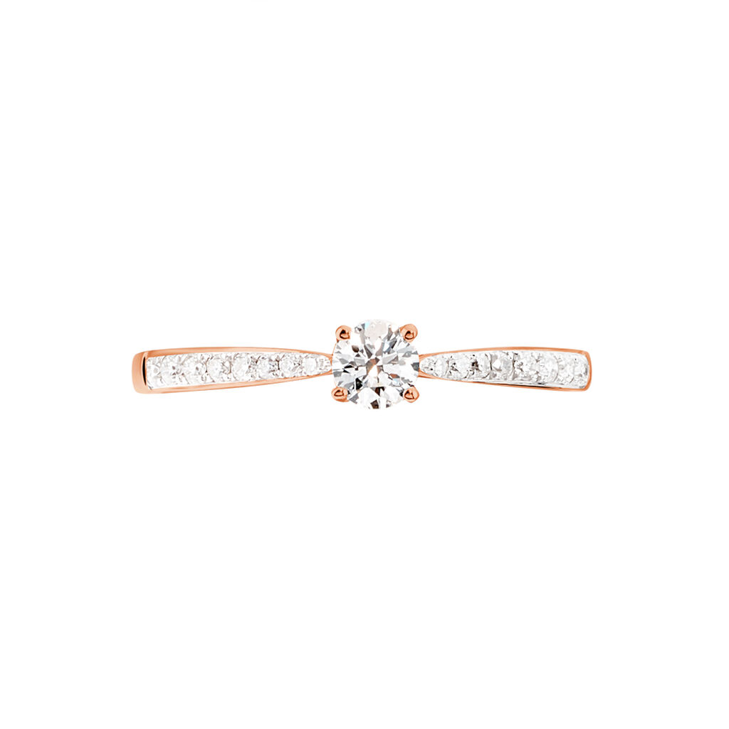 Bague Solitaire Laetitia Or Rose Diamant - Bagues solitaires Femme | Histoire d’Or