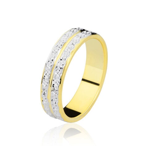 Alliance Grain De Folie Diamantee Ruban Plat Or Bicolore -  Unisex | Histoire d’Or