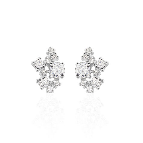 Boucles D'oreilles Pendantes Amissa Argent Blanc Oxyde De Zirconium - Boucles d'oreilles fantaisie Femme | Histoire d&rsquo;Or