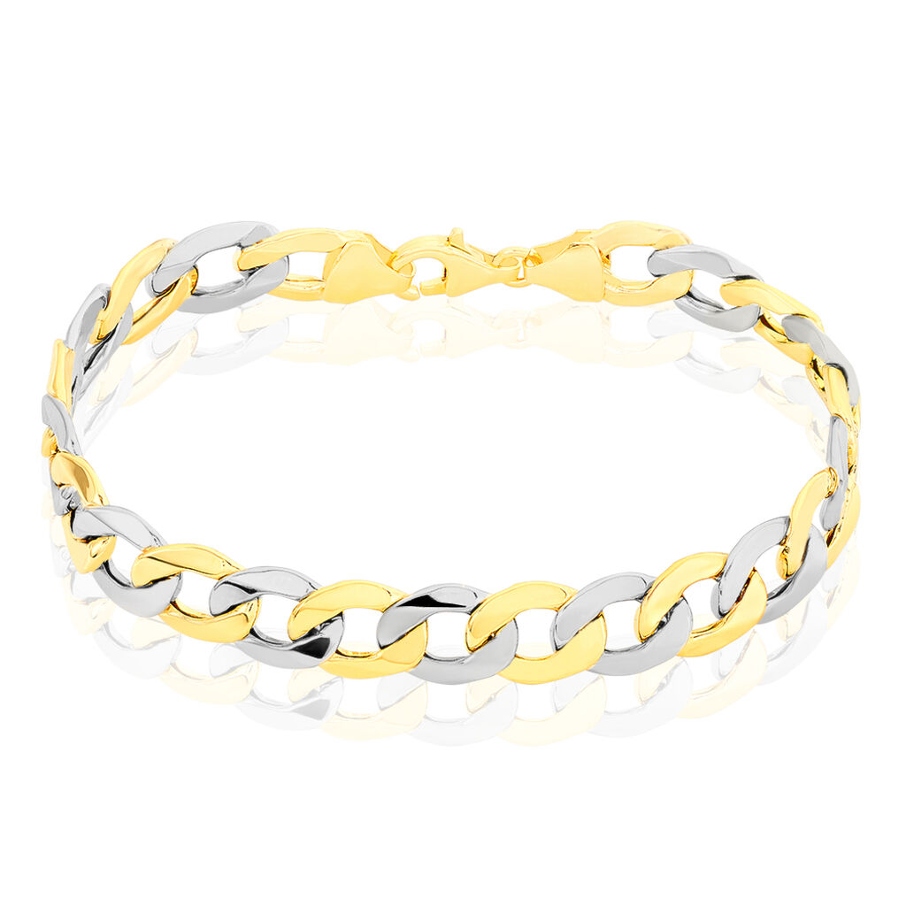 Bracelet Iris Or Bicolore Maille Gourmette - Bracelets chaîne Homme | Histoire d’Or