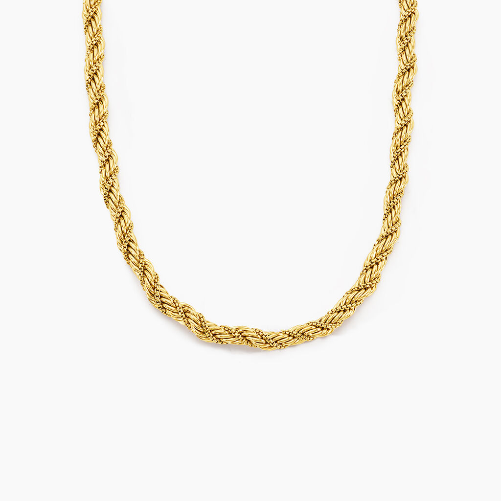 Collier Bolina Acier Dor&eacute; Effet Torsad&eacute;  - F&ecirc;te des m&egrave;res Femme | Histoire d&rsquo;Or