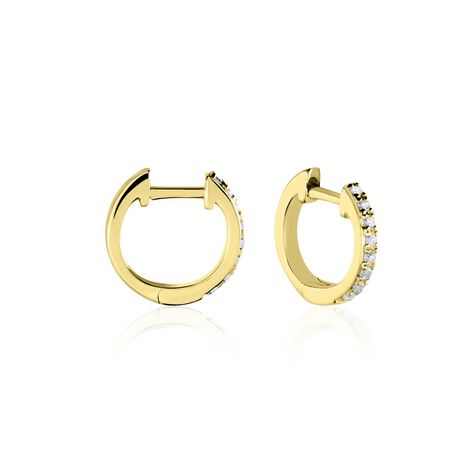 Créoles Or Jaune Aryana Diamants - Boucles d'oreilles créoles Femme | Histoire d’Or