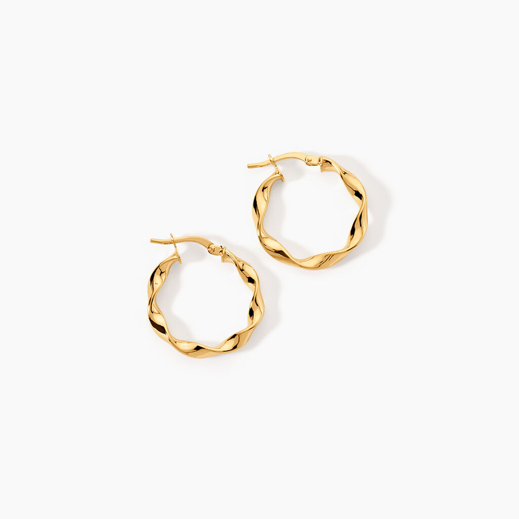 Cr&eacute;oles Falbala Or Jaune - Boucles d'oreilles cr&eacute;oles Femme | Histoire d&rsquo;Or