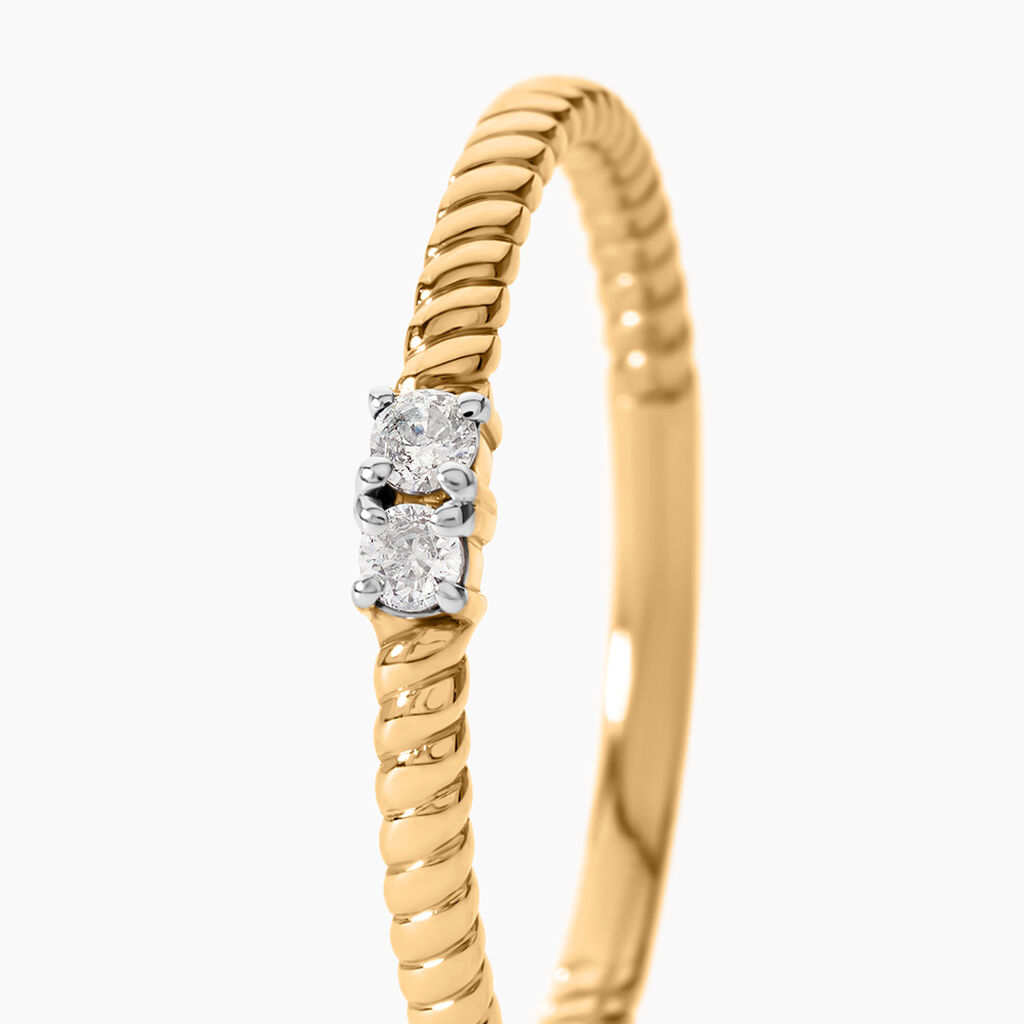 Bague Hanna Plaqu&eacute; Or Jaune Oxyde De Zirconium - Bagues avec pierre Femme | Histoire d&rsquo;Or