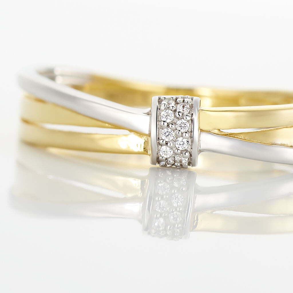 Bague Teora Or Bicolore Diamant - Bagues avec pierre Femme | Histoire d’Or