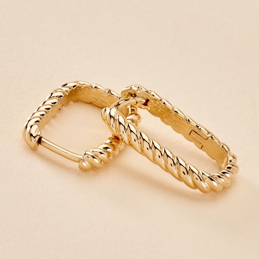 Cr&eacute;oles Hari Plaqu&eacute; Or Jaune - Boucles d'oreilles cr&eacute;oles Femme | Histoire d&rsquo;Or