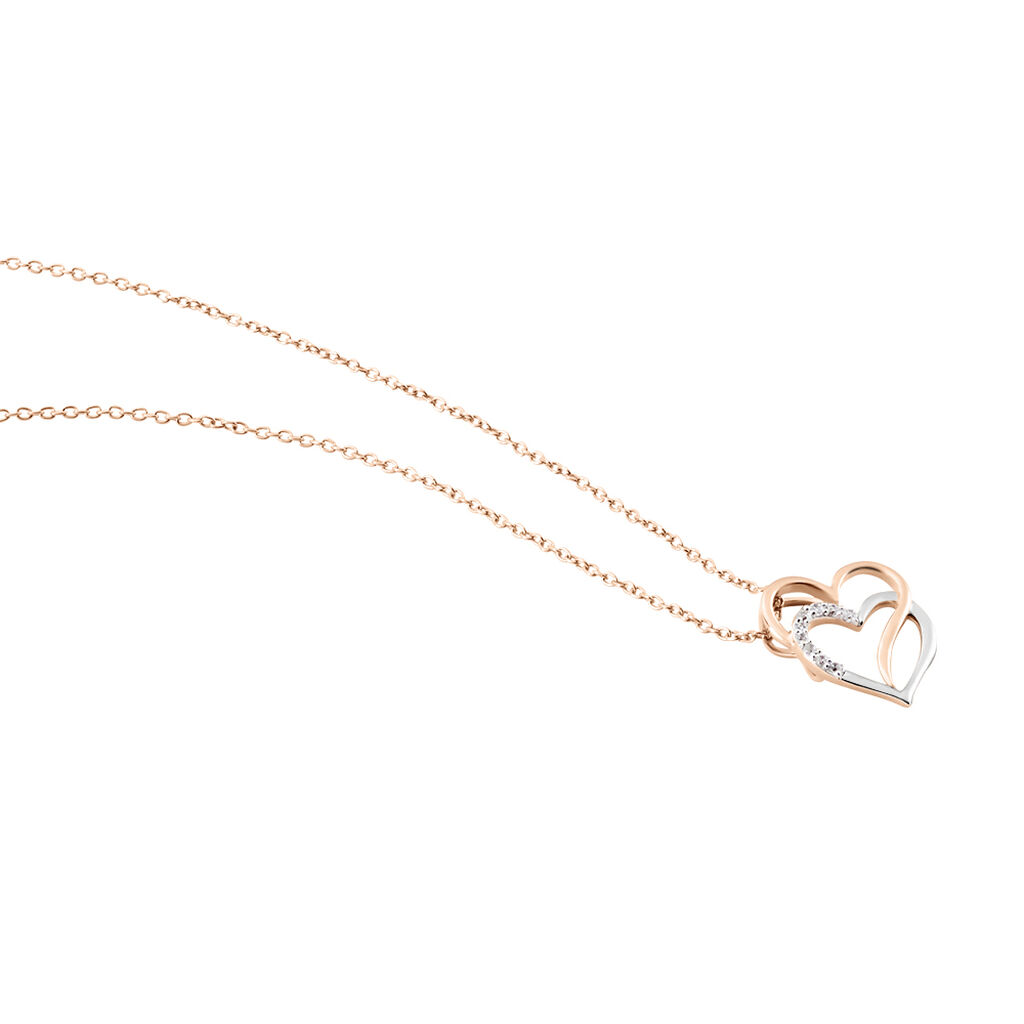 Collier Argent Bicolore Serapis Oxydes De Zirconium - Colliers Coeur Femme | Histoire d’Or