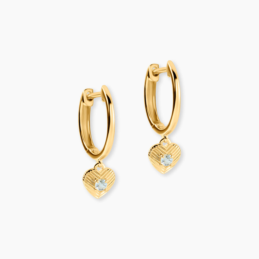 Boucles D'Oreilles Pendantes Bedwyr Argent Dor&eacute; A L'Or 750/1000 Topaze - Boucles d'oreilles empierr&eacute;es Femme | Histoire d&rsquo;Or
