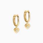 Boucles D'Oreilles Pendantes Bedwyr Argent Dor&eacute; A L'Or 750/1000 Topaze - Boucles d'oreilles empierr&eacute;es Femme | Histoire d&rsquo;Or