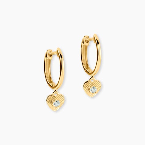 Boucles D'Oreilles Pendantes Bedwyr Argent Dor&eacute; A L'Or 750/1000 Topaze - Boucles d'oreilles empierr&eacute;es Femme | Histoire d&rsquo;Or