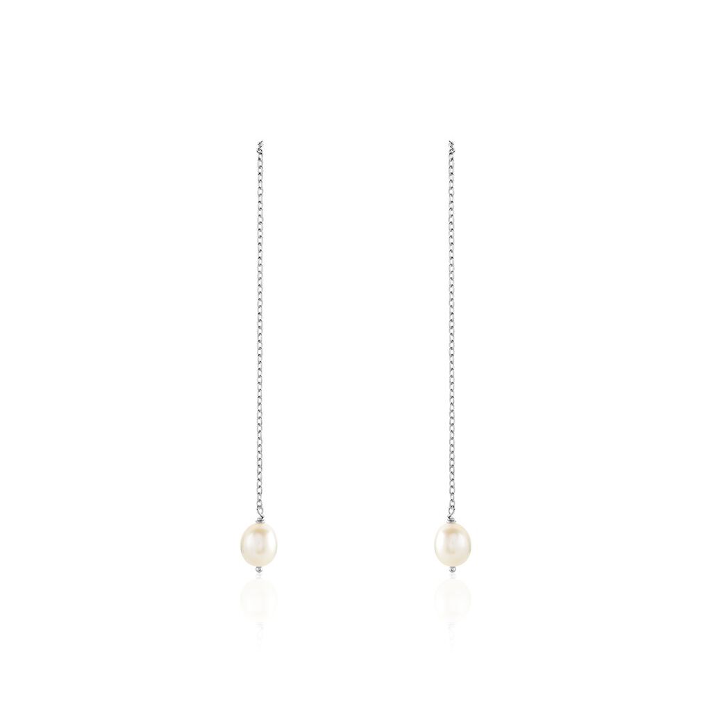 Boucles D'oreilles Pendantes Garance Argent Blanc Perle De Culture - Boucles d'oreilles fantaisie Femme | Histoire d’Or