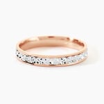 Alliance Fantaisie Diamantee Ruban Plat Or Bicolore - Alliances Unisex | Histoire d&rsquo;Or