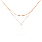 Collier Ruth Argent Rose Oxyde De Zirconium - Colliers doubles et triples cha&icirc;nes Femme | Histoire d&rsquo;Or