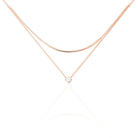 Collier Ruth Argent Rose Oxyde De Zirconium - Colliers doubles et triples cha&icirc;nes Femme | Histoire d&rsquo;Or