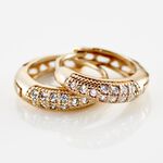 Cr&eacute;oles Sahar Plaqu&eacute; Or Jaune Oxyde De Zirconium - Boucles d'oreilles cr&eacute;oles Femme | Histoire d&rsquo;Or