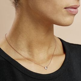 Collier Rossana Argent Rose Pierre De Synthese - Colliers Coeur Femme | Histoire d’Or