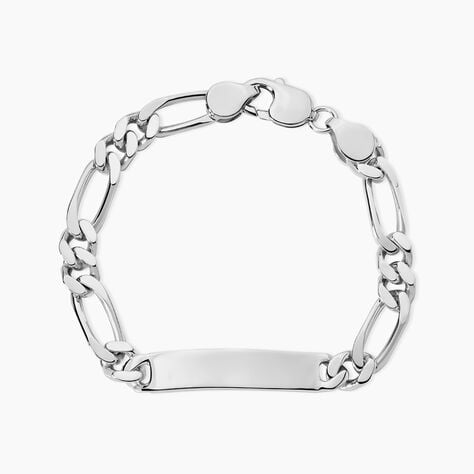 Bracelet Identit&eacute; Argent Blanc Vila - Gourmettes Homme | Histoire d&rsquo;Or
