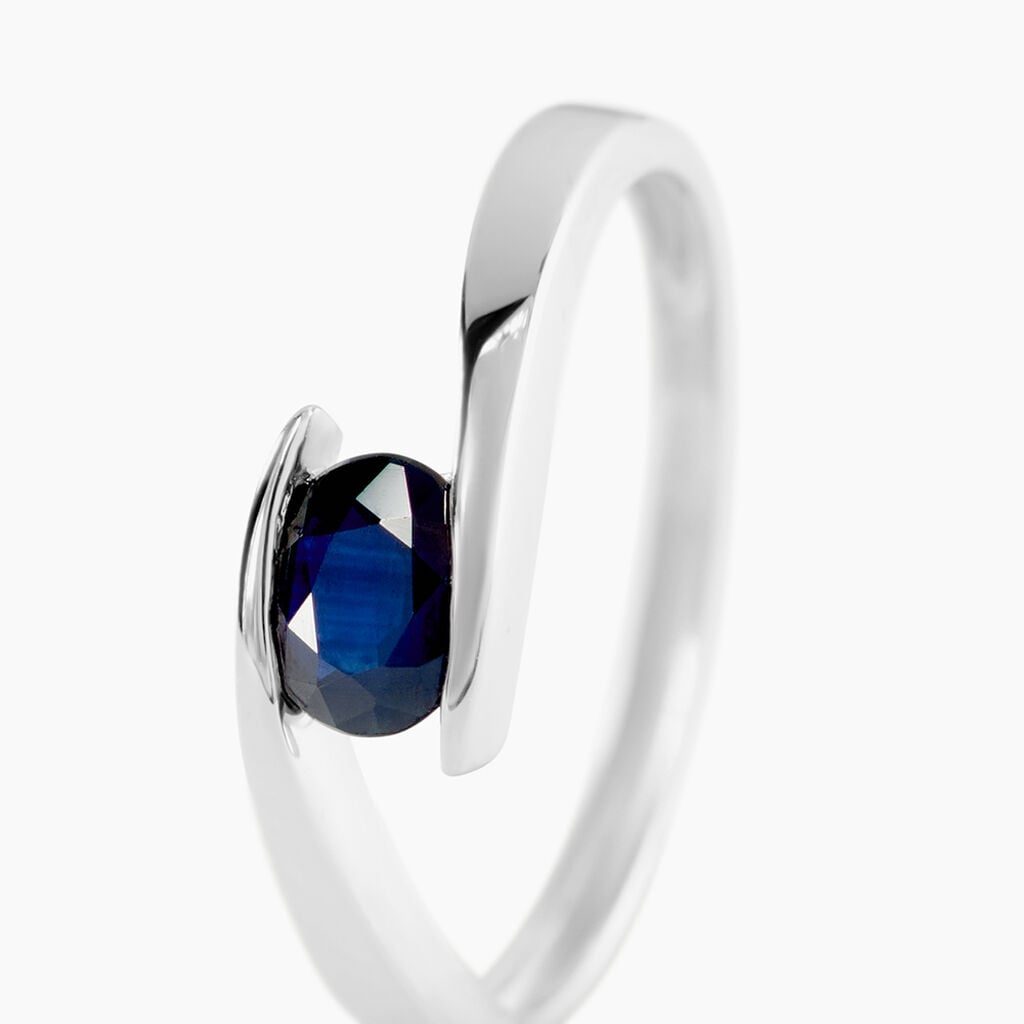 Bague Camilia Or Blanc Topaze - Bagues solitaires Femme | Histoire d&rsquo;Or