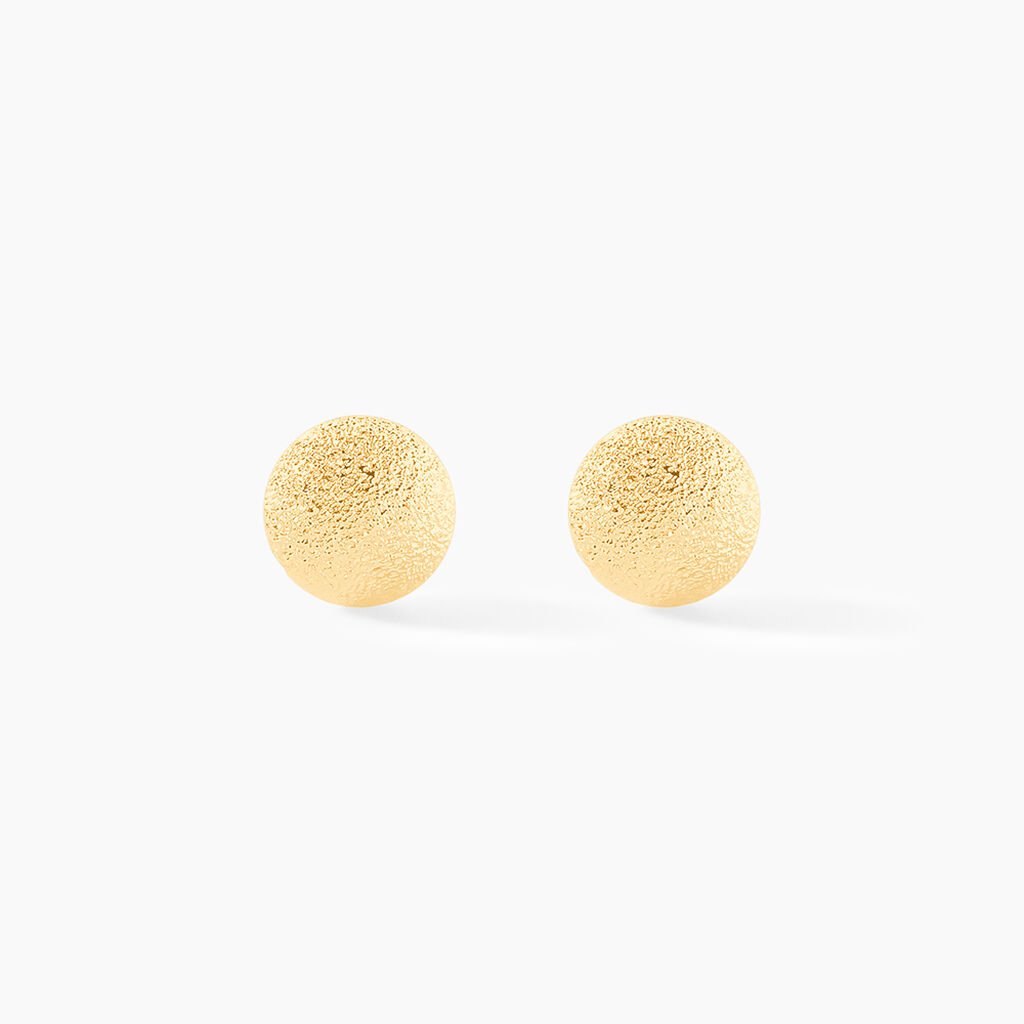 Boucles D'oreilles Puces Fidelia Boule Sablee Or Jaune - Clous d'oreilles Femme | Histoire d’Or