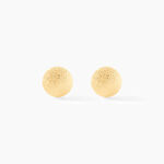 Boucles D'oreilles Puces Fidelia Boule Sablee Or Jaune - Clous d'oreilles Femme | Histoire d&rsquo;Or