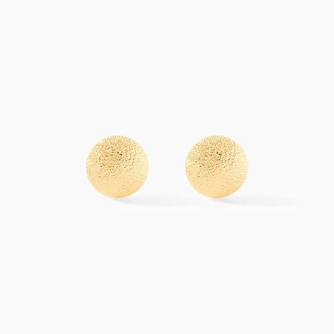 Boucles D'oreilles Puces Fidelia Boule Sablee Or Jaune - Clous d'oreilles Femme | Histoire d’Or