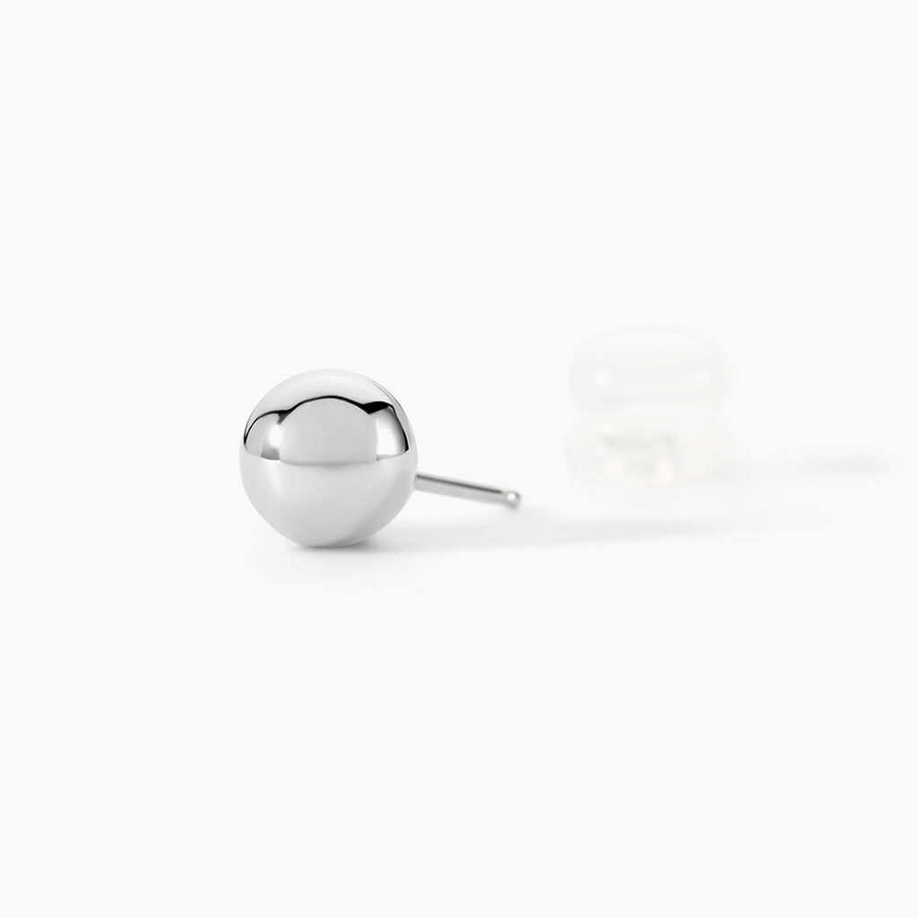 Boucles D'oreilles Puces Fidelia Boule Or Blanc - Clous d'oreilles Femme | Histoire d&rsquo;Or