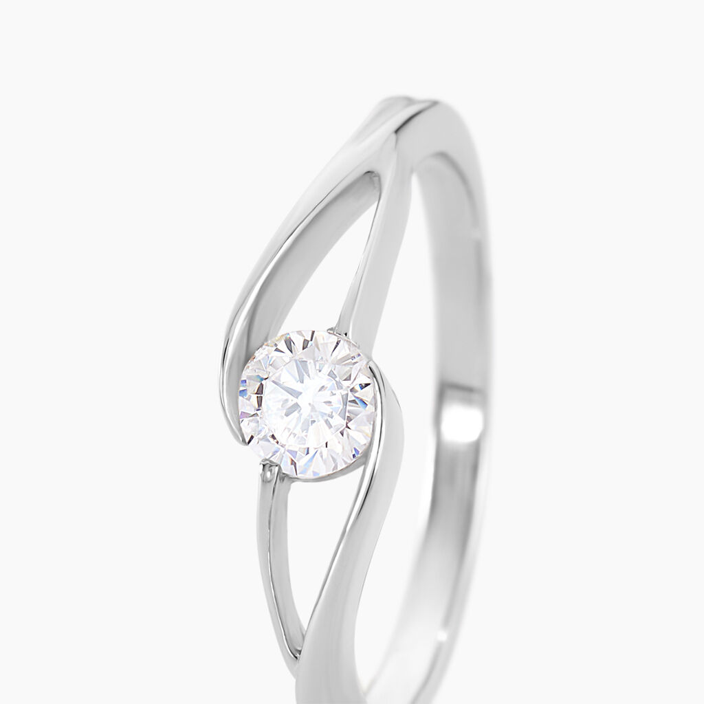 Bague Lysie Argent Blanc Oxyde De Zirconium - Bagues solitaires Femme | Histoire d’Or