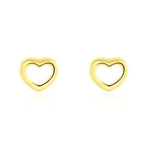 Boucles D'oreilles Puces Anne-maudae Coeurs Or Jaune - Clous d'oreilles Femme | Histoire d’Or