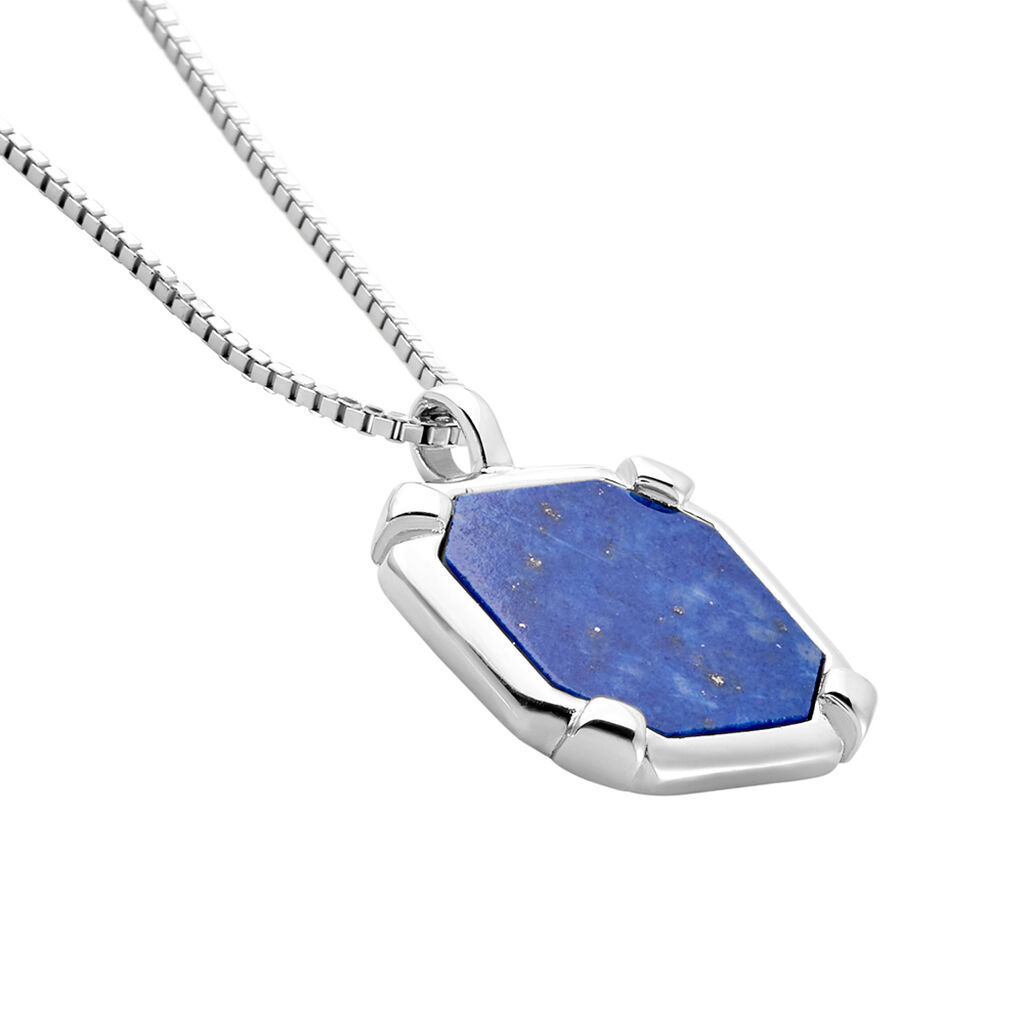 Collier Mani Argent Blanc Lapis Lazuli - Colliers Homme | Histoire d’Or