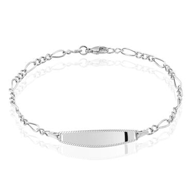 Bracelet Identité Bartolomee Maille Alternee 1/3 Or Blanc Bracelet Identité Bartolomee Maille Alternee 1/3 Or Blanc