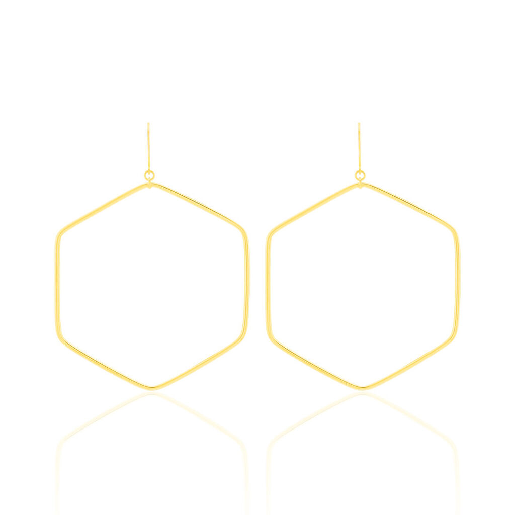 Cr&eacute;oles Roseane Hexagone Or Jaune - Boucles d'oreilles cr&eacute;oles Femme | Histoire d&rsquo;Or