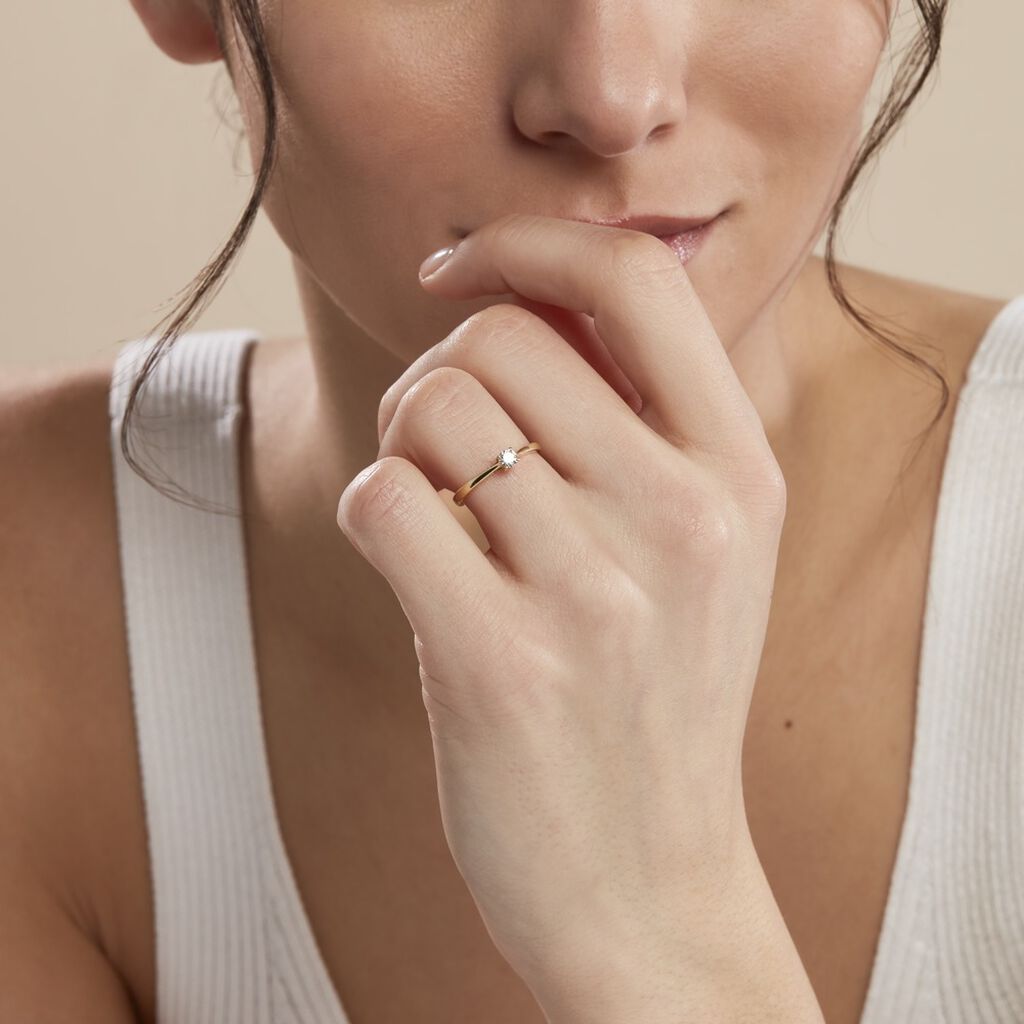 Bague Solitaire Or Jaune Aphrodite Diamant - Bagues solitaires Femme | Histoire d’Or