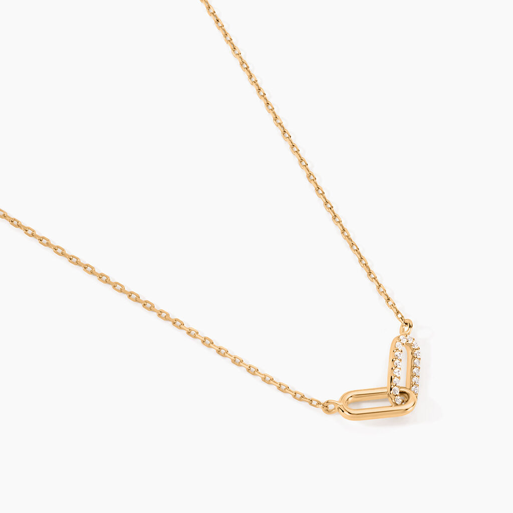 Collier Lueur Plaqu&eacute; Or Jaune Oxyde De Zirconium - Colliers fantaisie Femme | Histoire d&rsquo;Or