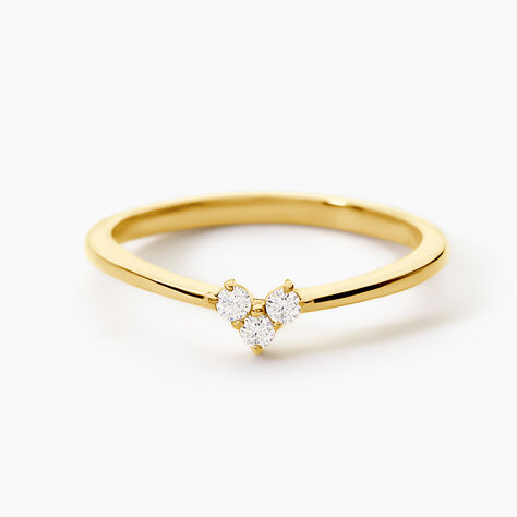 Bague Chrissy Acier Jaune Oxyde De Zirconium - Cadeaux de naissance Femme | Histoire d&rsquo;Or