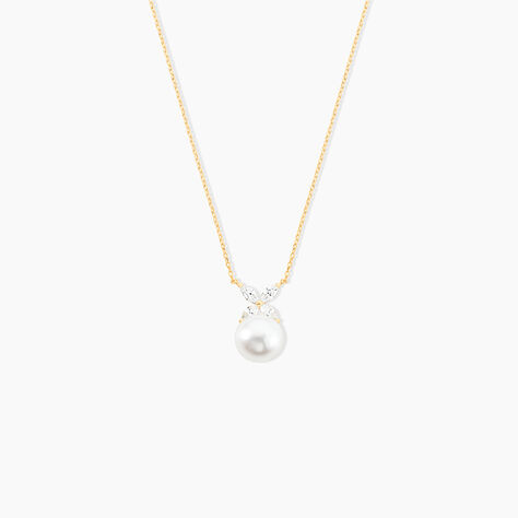 Collier Norah Or Jaune Perle De Culture Et Oxyde De Zirconium - Colliers Femme | Histoire d&rsquo;Or