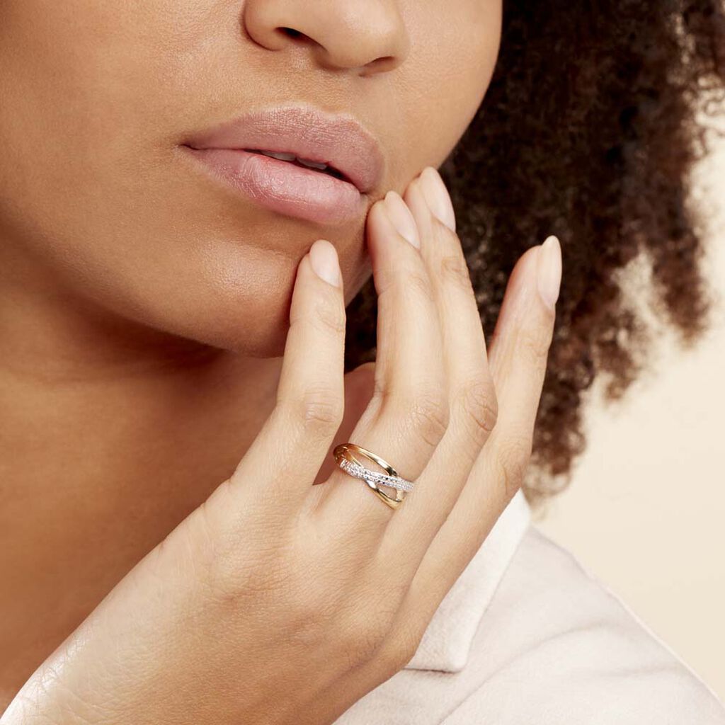 Bague Nuccia Or Bicolore Diamant - Bagues avec pierre Femme | Histoire d’Or