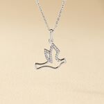 Collier Colombe Argent Blanc Oxyde De Zirconium - Colliers fantaisie Femme | Histoire d&rsquo;Or