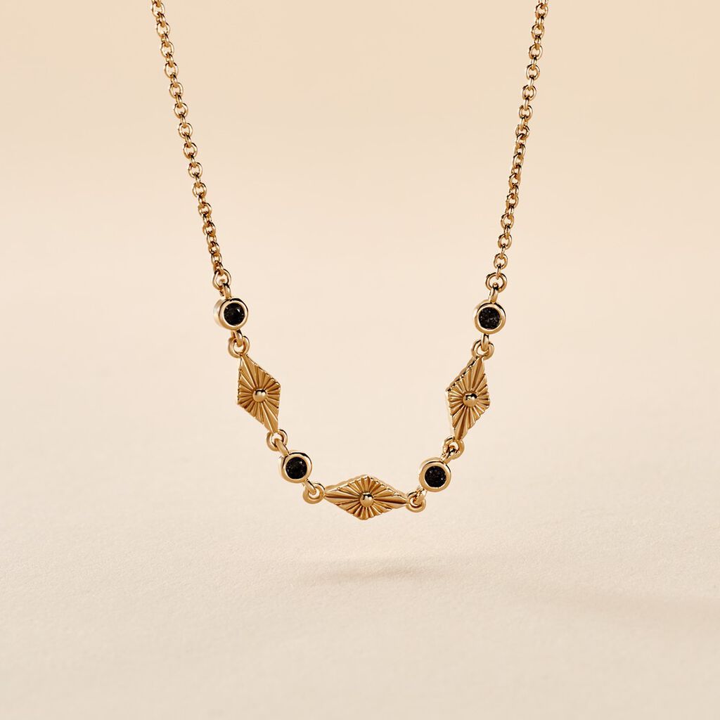 Collier Azteque Plaqué Or Jaune Spinelle - Ras de cou Femme | Histoire d’Or