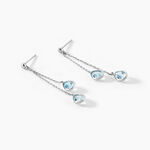 Boucles D'oreilles Pendantes Carlyn Or Blanc Topaze - Boucles d'oreilles pendantes Femme | Histoire d&rsquo;Or