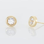 Boucles D'oreilles Puces Eden Serti Pneu Or Jaune Oxyde De Zirconium - Clous d'oreilles Femme | Histoire d&rsquo;Or