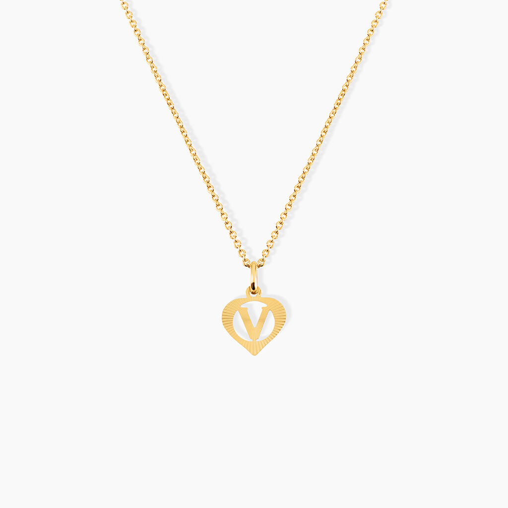 Pendentif Eudocie Coeur Lettre Or Jaune - Pendentifs Famille | Histoire d&rsquo;Or