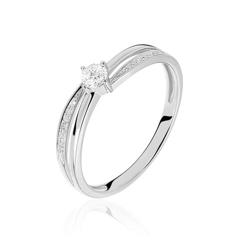 Bague Selene Or Blanc Diamant - Bagues solitaires Femme | Histoire d’Or