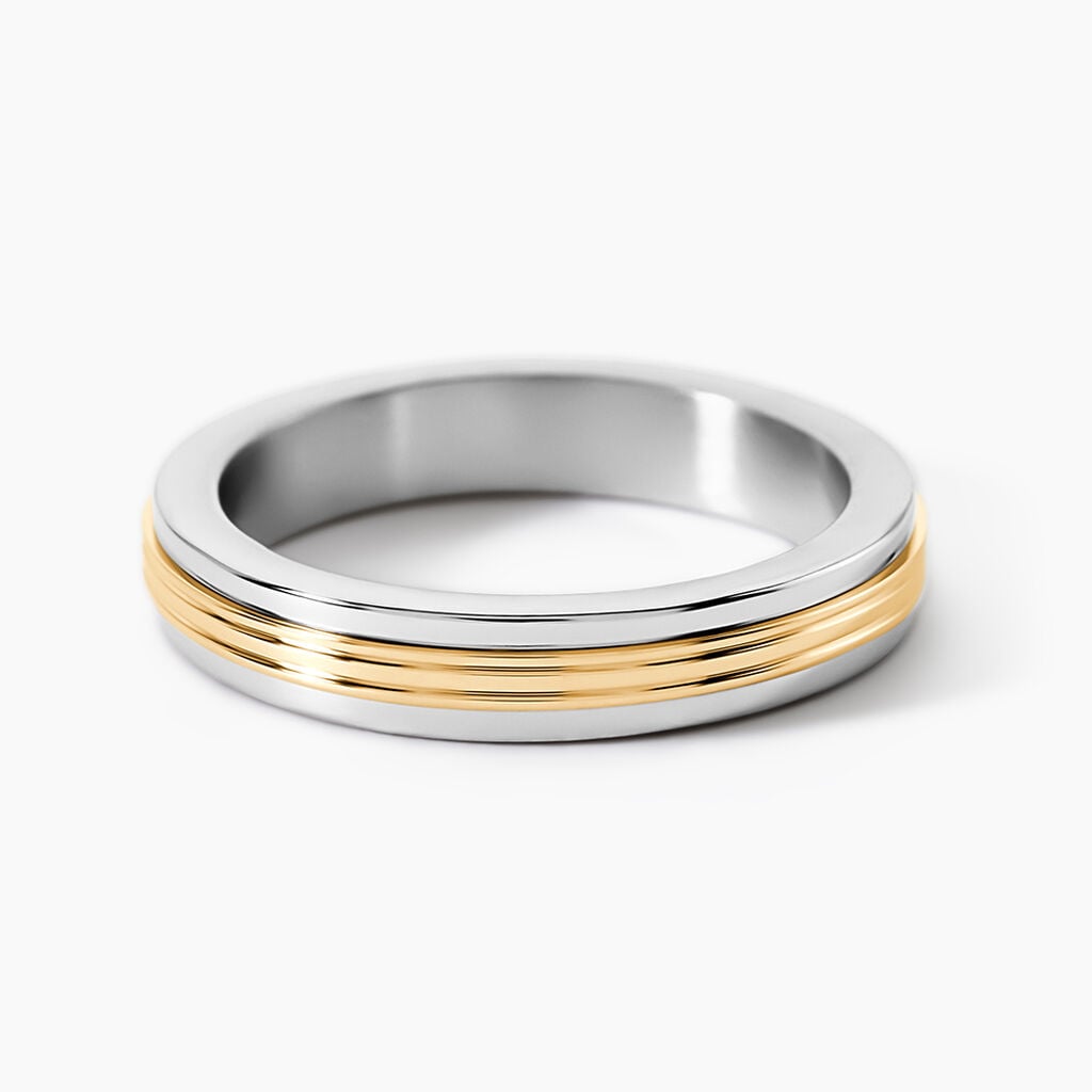 Alliance Shirlee Ruban Plat Or Bicolore - Alliances Unisex | Histoire d&rsquo;Or