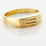 Chevaliere Or Jaune Diomedes Diamant - Bagues solitaires Famille | Histoire d&rsquo;Or