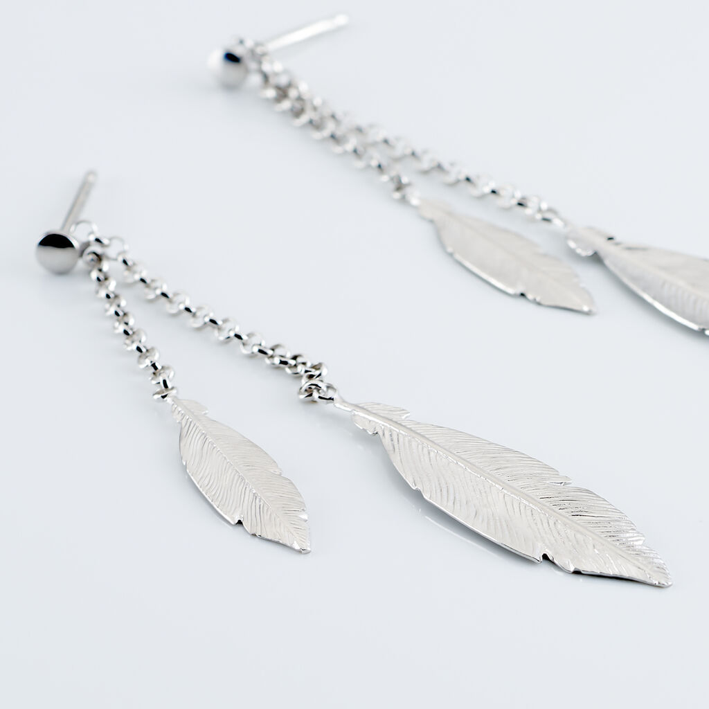 Boucles D'oreilles Pendantes Euriell Argent Blanc - Boucles d'oreilles fantaisie Femme | Histoire d’Or