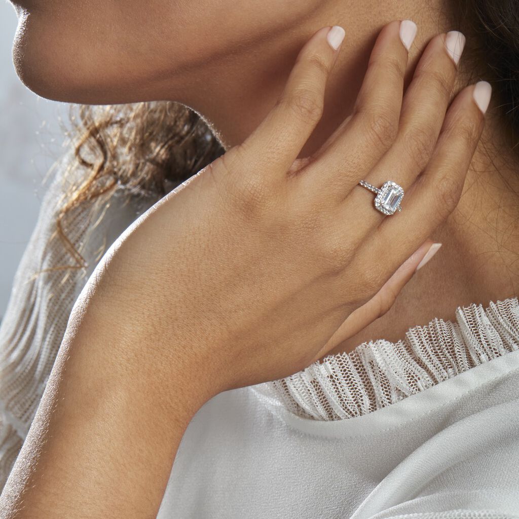 Bague Solitaire Cadmos Argent Blanc Oxyde De Zirconium - Bagues solitaires Femme | Histoire d’Or